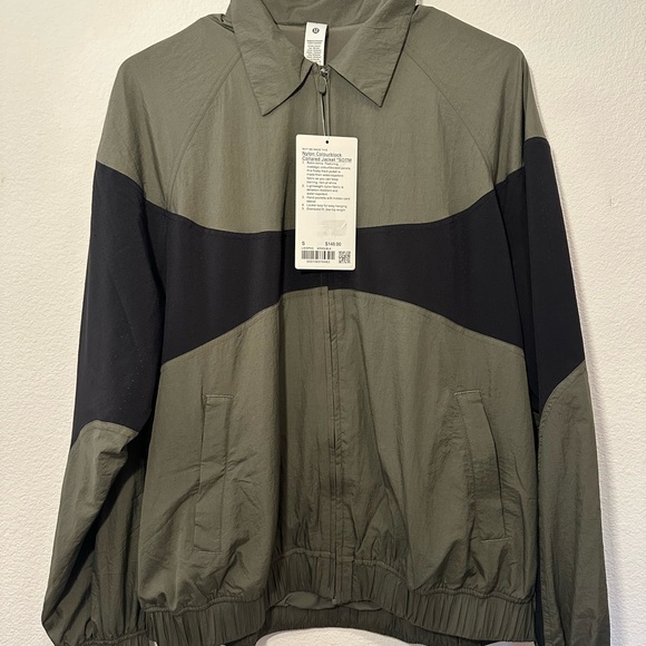 Lululemon Nylon Colourblock Collard Jacket, green/black, oversized - Picture 4 of 10